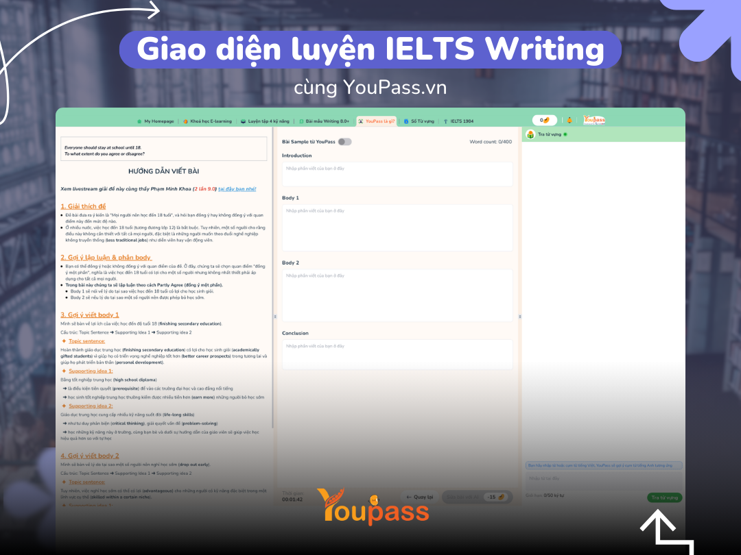 Giao Dien Luyen Ielts Writing Cung Youpass Vn