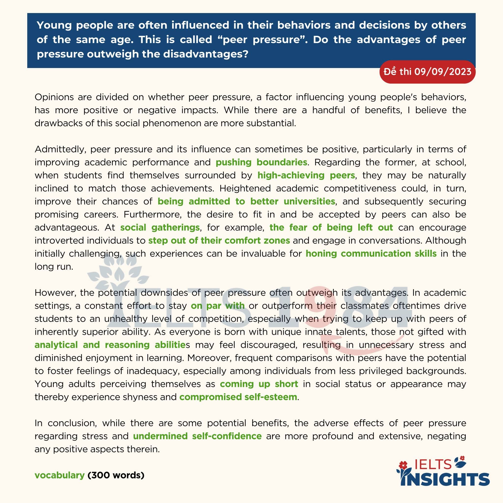 [cùng Viết Essay Từ Số Không]   Đề Thi Ngày 09:09:2023